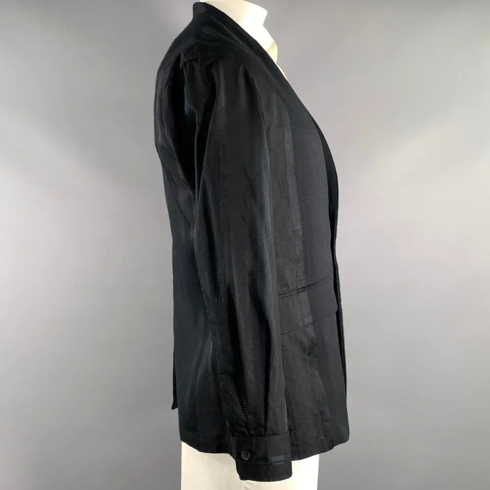 TAAKK Chest Size 42 Black Mixed Patterns Cotton Blend Shawl Sport Coat